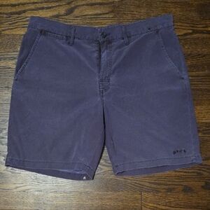 RVCA Men's Dark Purple Flat Front Shorts